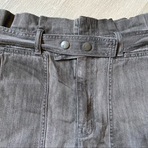 Madewell Denim Snap-Belt Paperbag Shorts Pale Grey - Picture 7 of 16